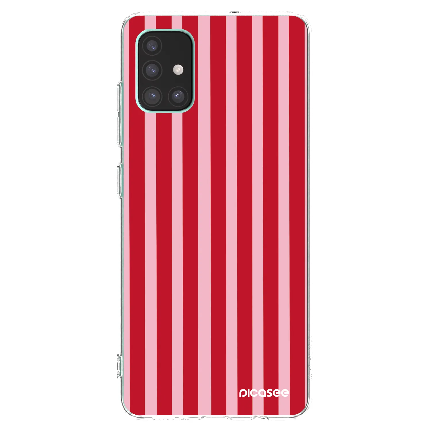 Picasee silikonový průhledný obal pro Samsung Galaxy M51 M515F - Lines red