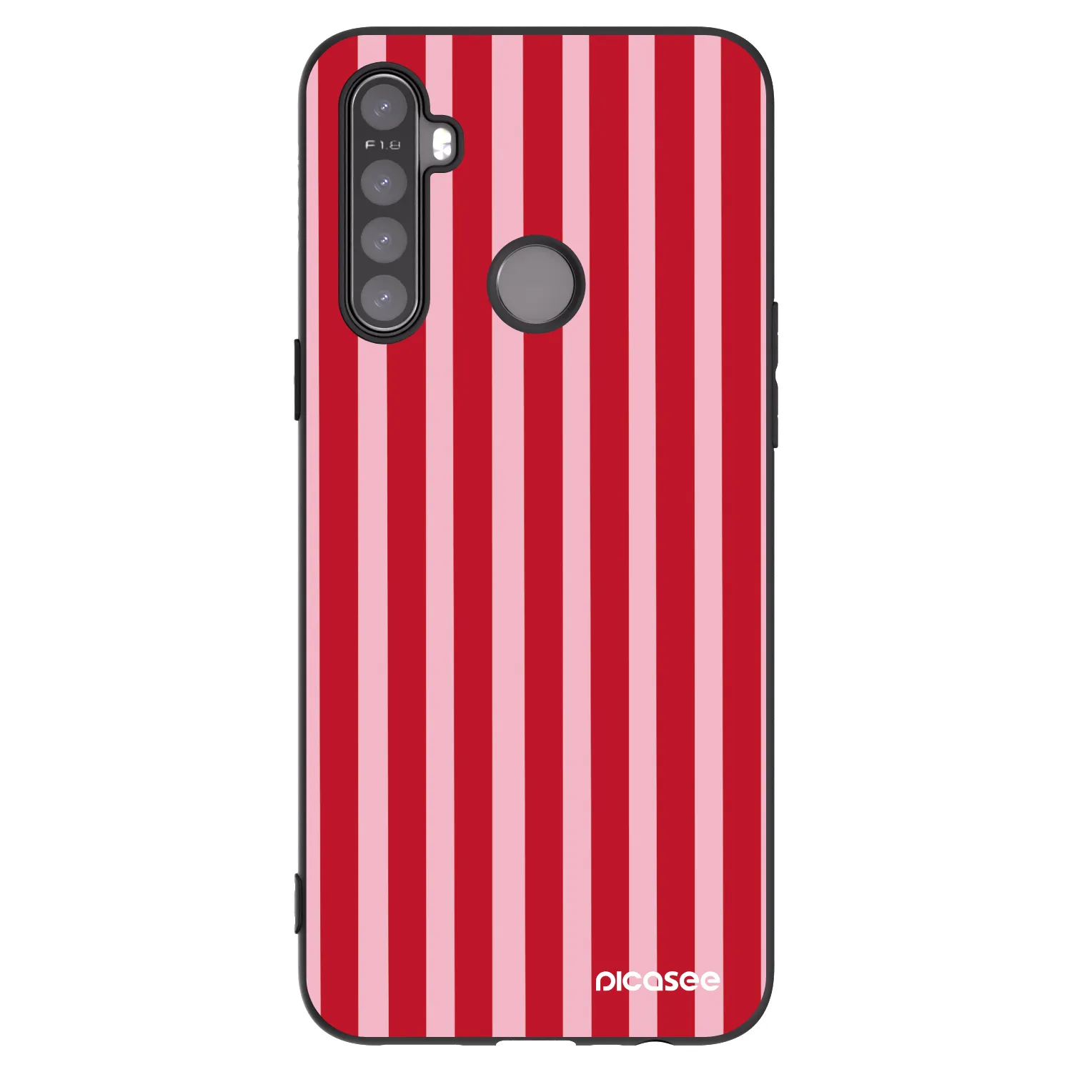 Picasee silikonový černý obal pro Realme 5 - Lines red