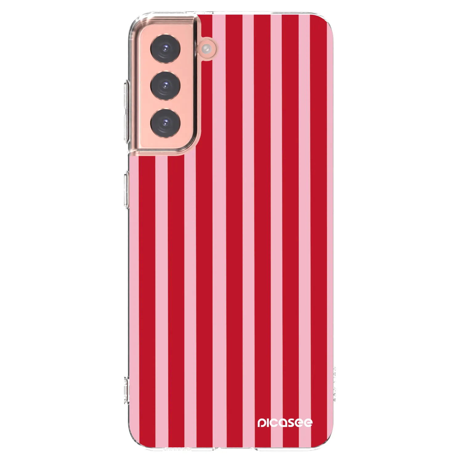 Picasee silikonový průhledný obal pro Samsung Galaxy S21 5G G991B - Lines red