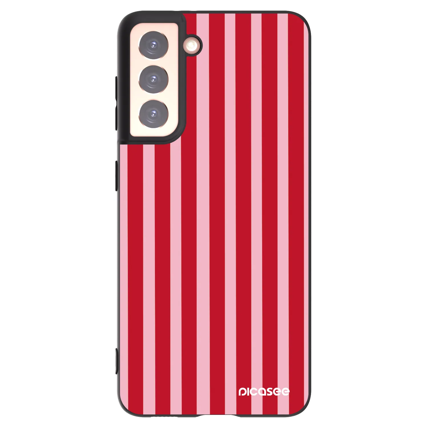 Picasee silikonový černý obal pro Samsung Galaxy S21 5G G991B - Lines red