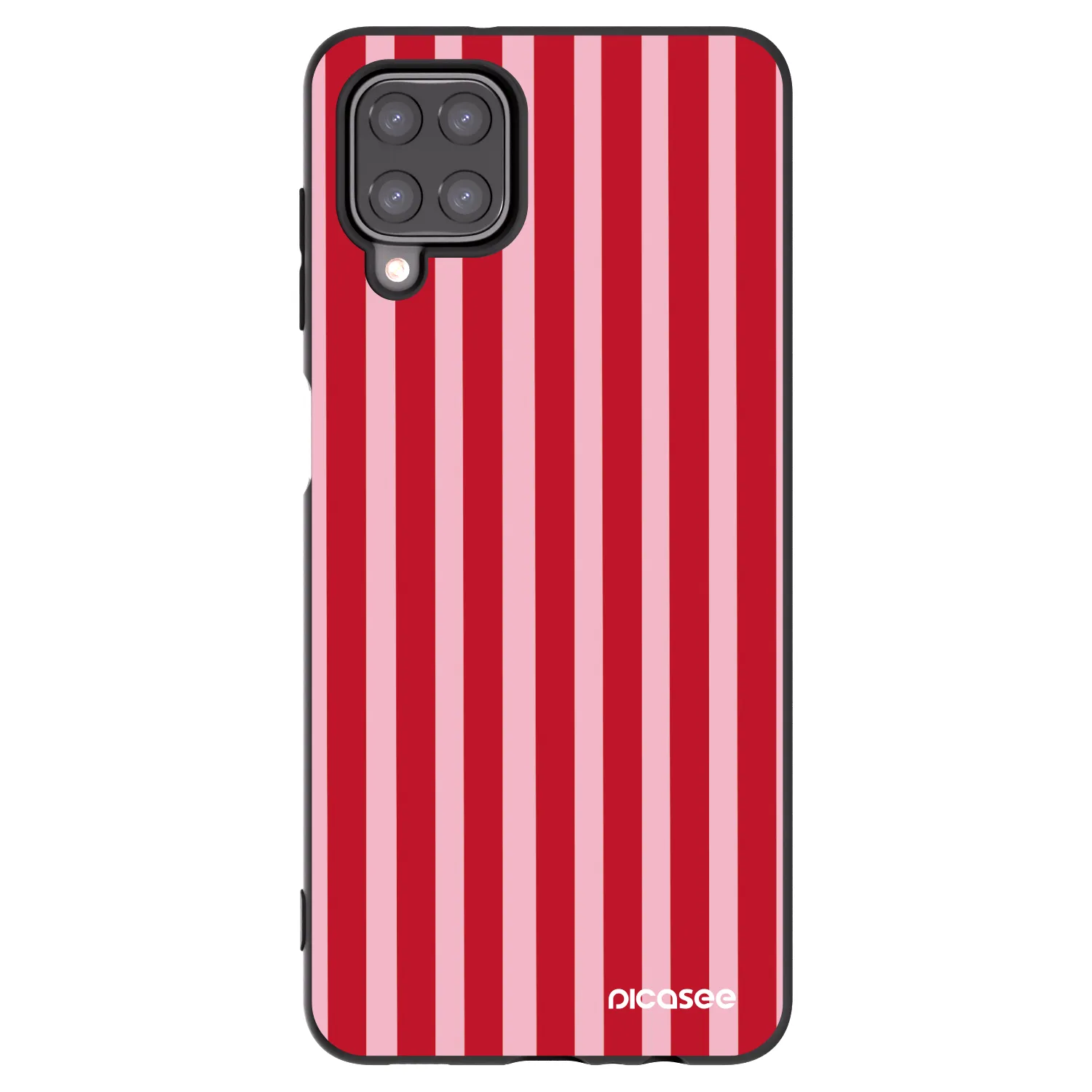 Picasee silikonový černý obal pro Samsung Galaxy A12 A125F - Lines red