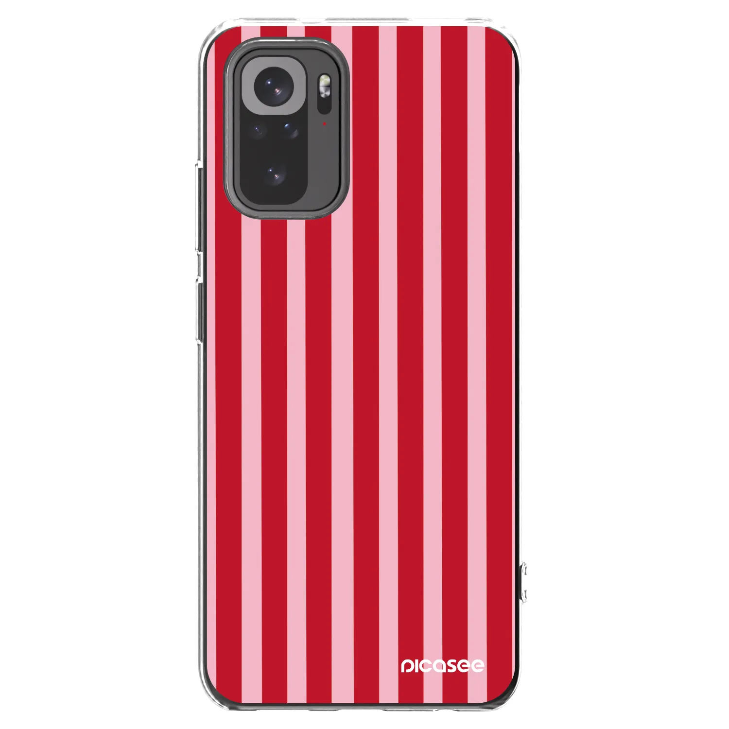 Picasee silikonový průhledný obal pro Xiaomi Redmi Note 10S - Lines red