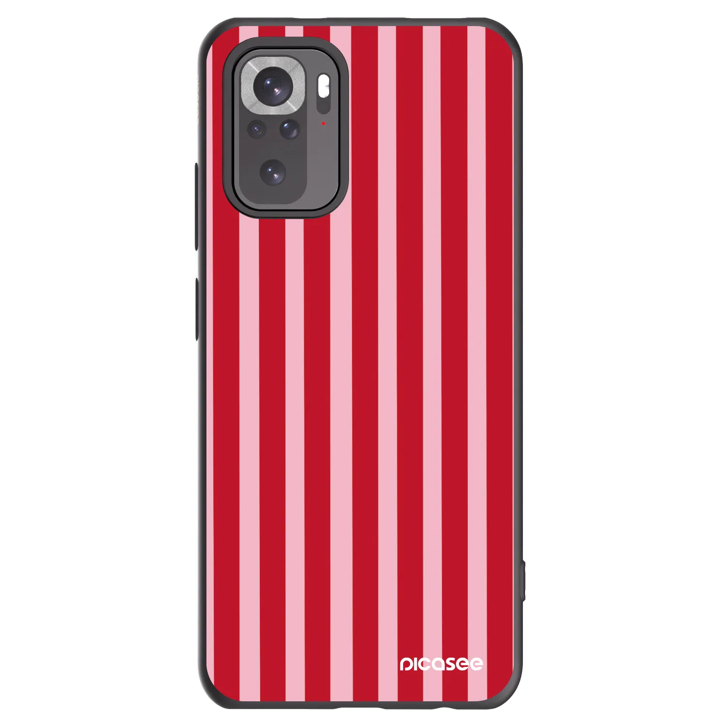 Picasee silikonový černý obal pro Xiaomi Redmi Note 10S - Lines red