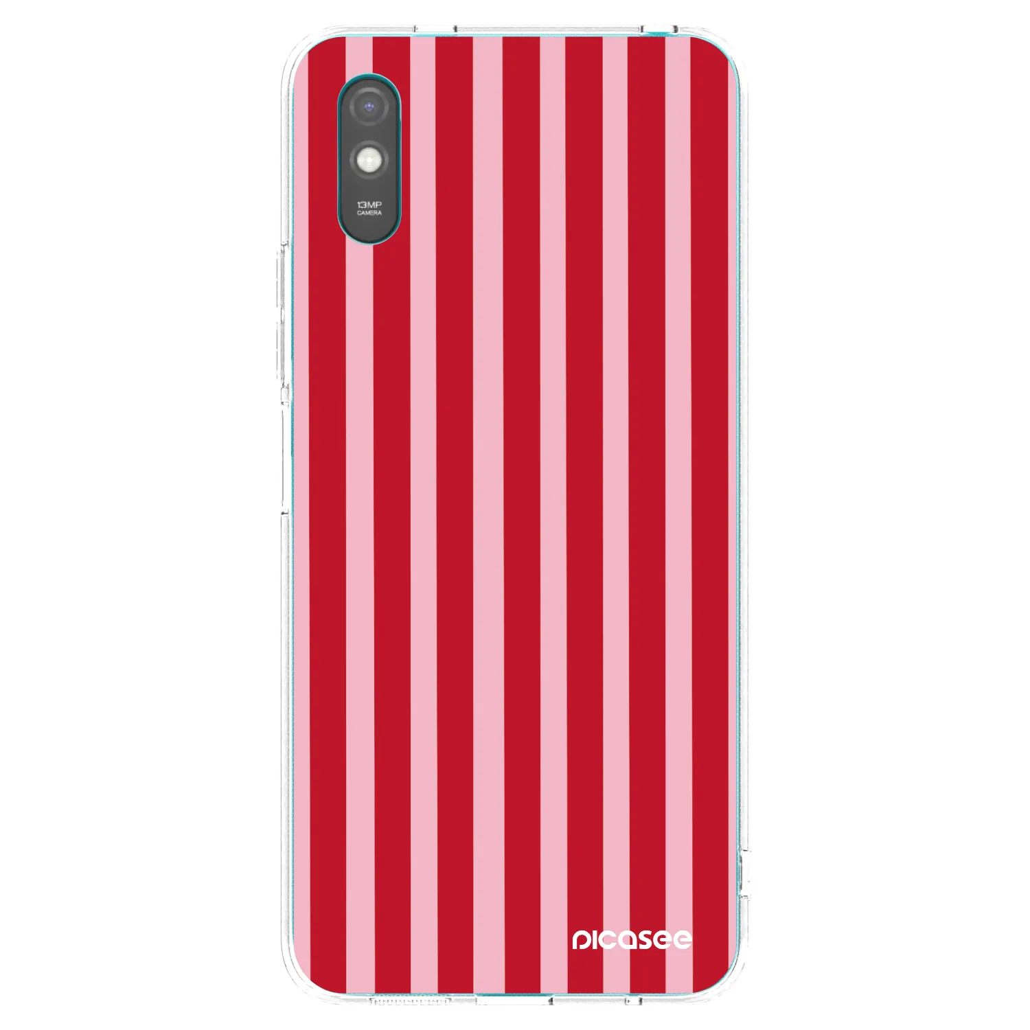 Picasee silikonový průhledný obal pro Xiaomi Redmi 9AT - Lines red