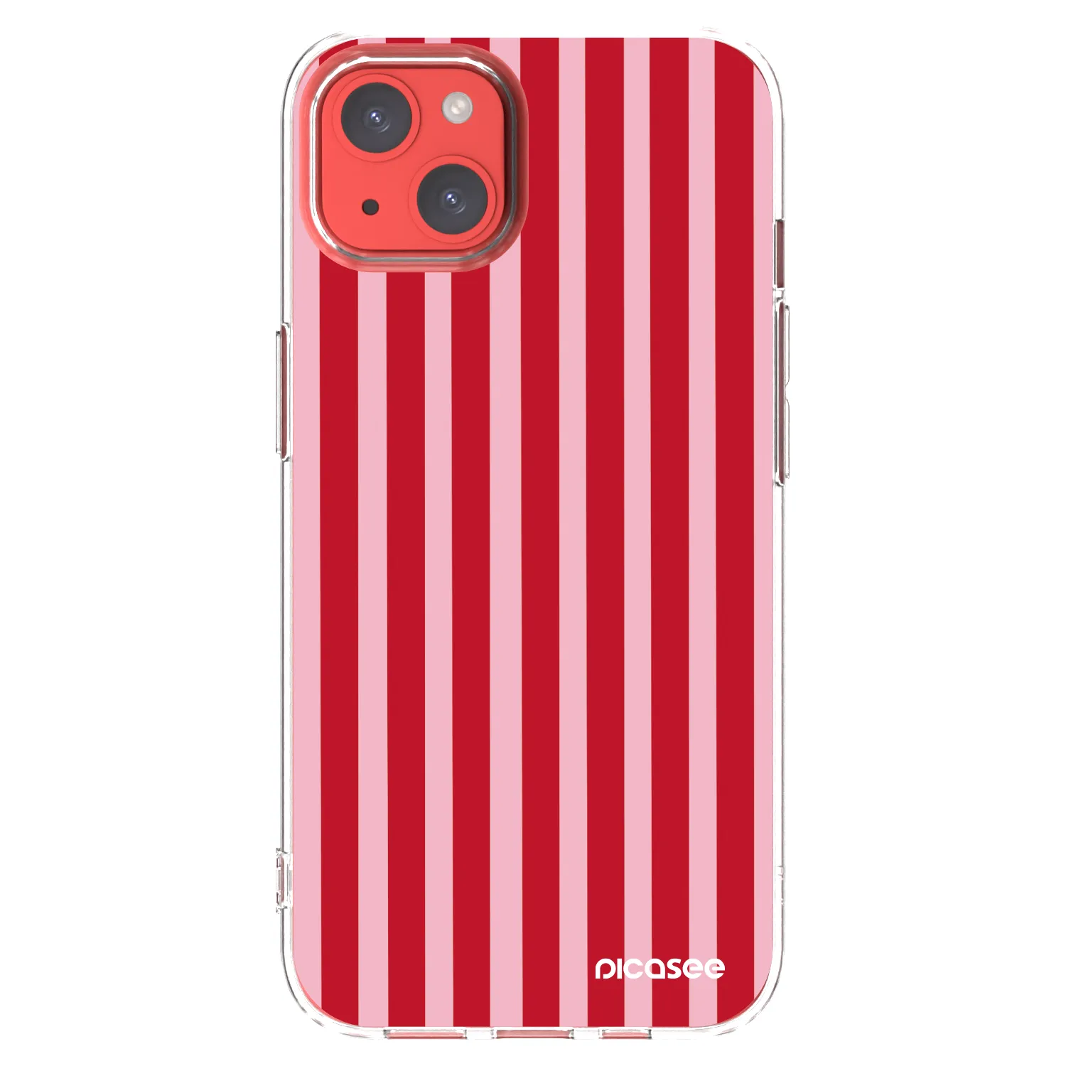 Picasee silikonový průhledný obal pro Apple iPhone 13 - Lines red