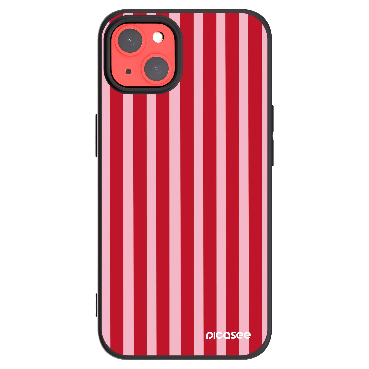 Picasee silikonový černý obal pro Apple iPhone 13 - Lines red
