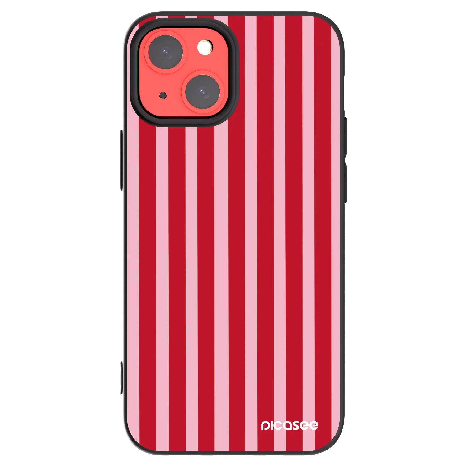 Picasee silikonový černý obal pro Apple iPhone 13 mini - Lines red