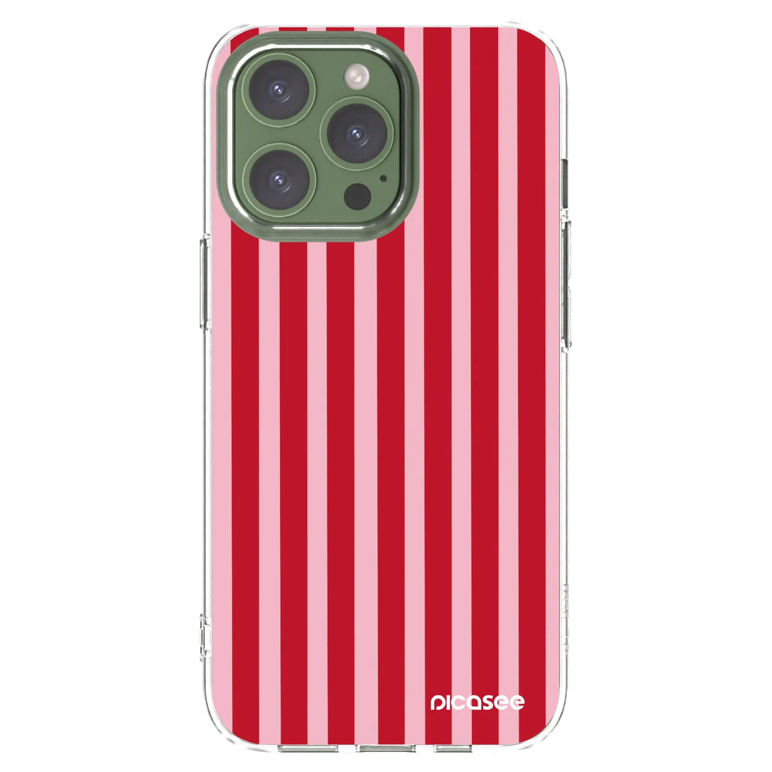 Picasee silikonový průhledný obal pro Apple iPhone 13 Pro - Lines red