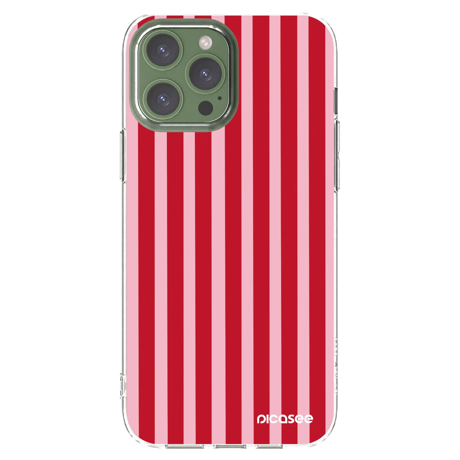Picasee silikonový průhledný obal pro Apple iPhone 13 Pro Max - Lines red
