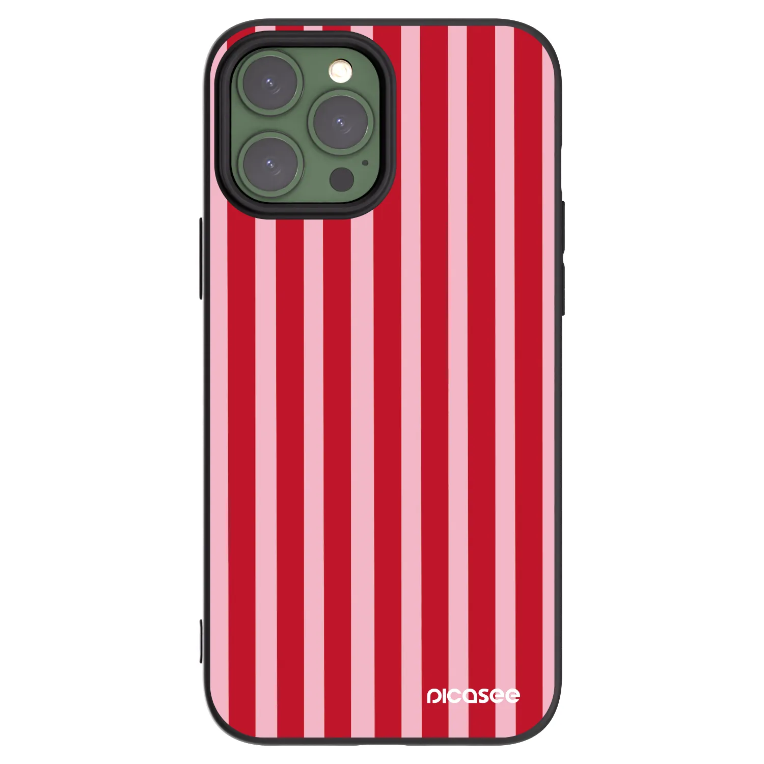 Picasee silikonový černý obal pro Apple iPhone 13 Pro Max - Lines red
