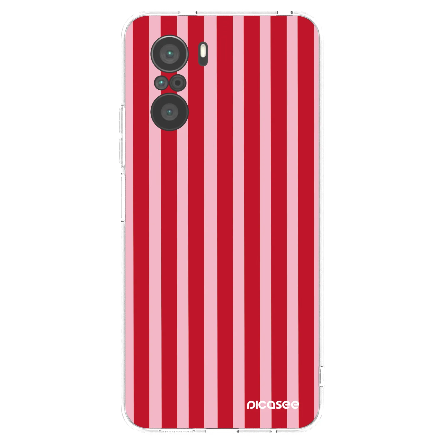 Picasee silikonový průhledný obal pro Xiaomi Poco F3 - Lines red