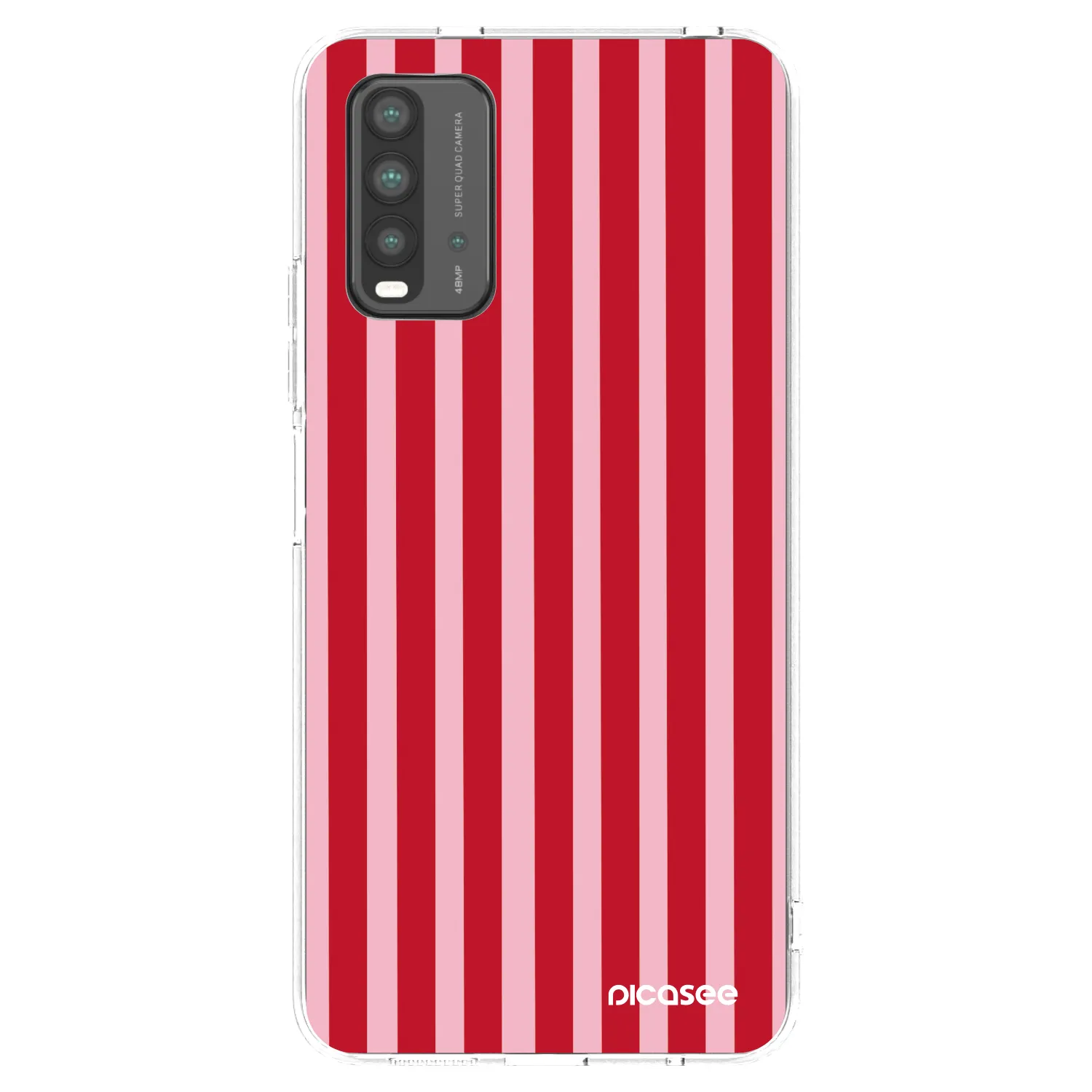 Picasee silikonový průhledný obal pro Xiaomi Redmi 9T - Lines red