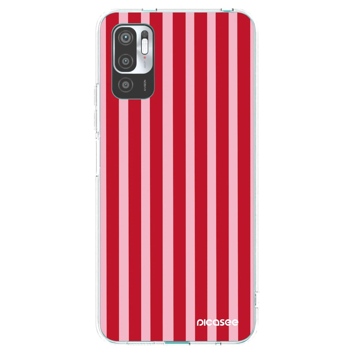 Picasee silikonový průhledný obal pro Xiaomi Redmi Note 10 5G - Lines red