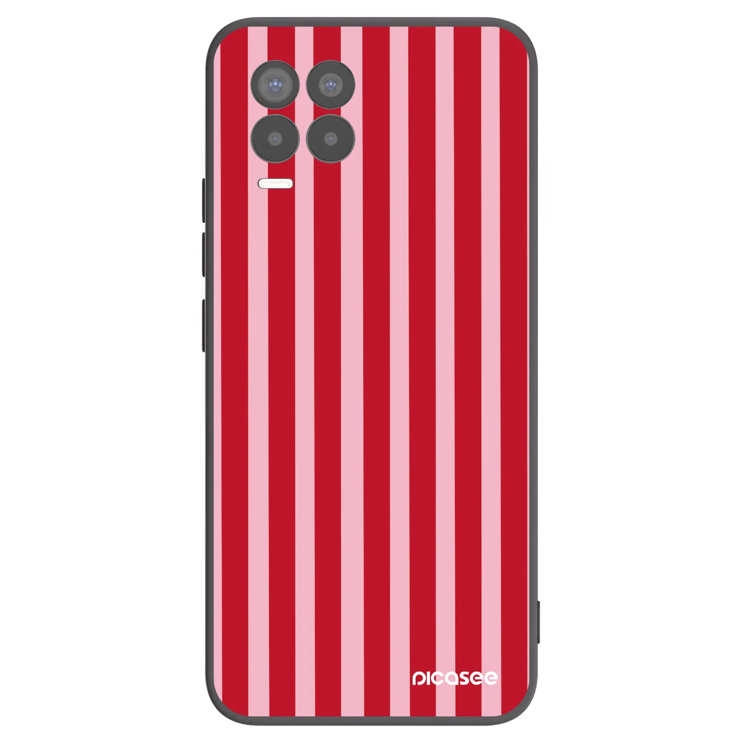 Picasee silikonový černý obal pro Realme 8 4G - Lines red