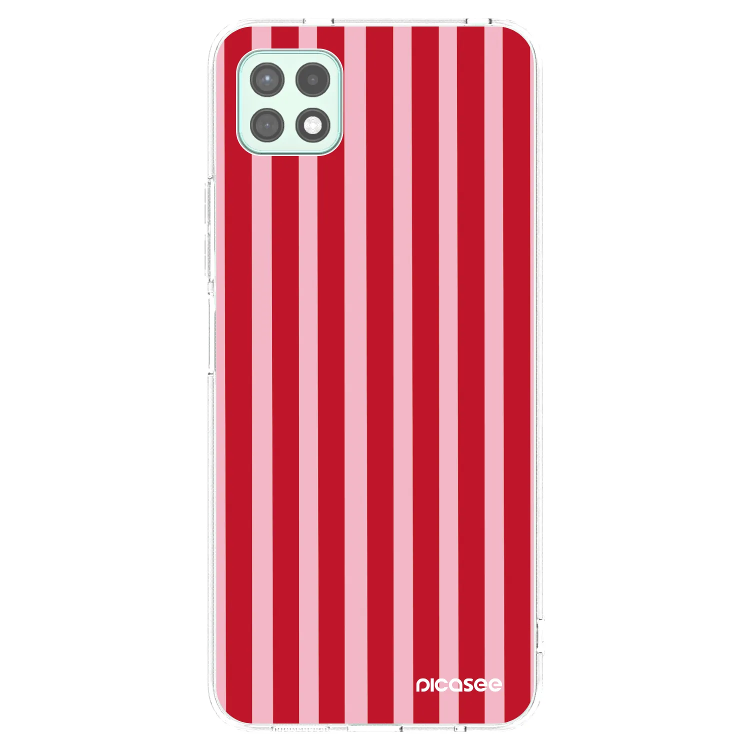 Picasee silikonový průhledný obal pro Samsung Galaxy A22 A226B 5G - Lines red