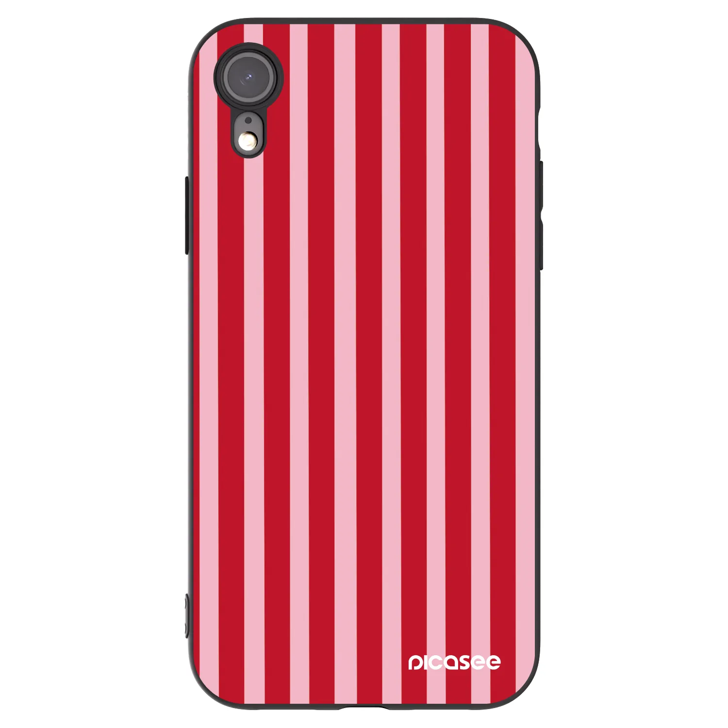 Picasee silikonový černý obal pro Apple iPhone XR - Lines red