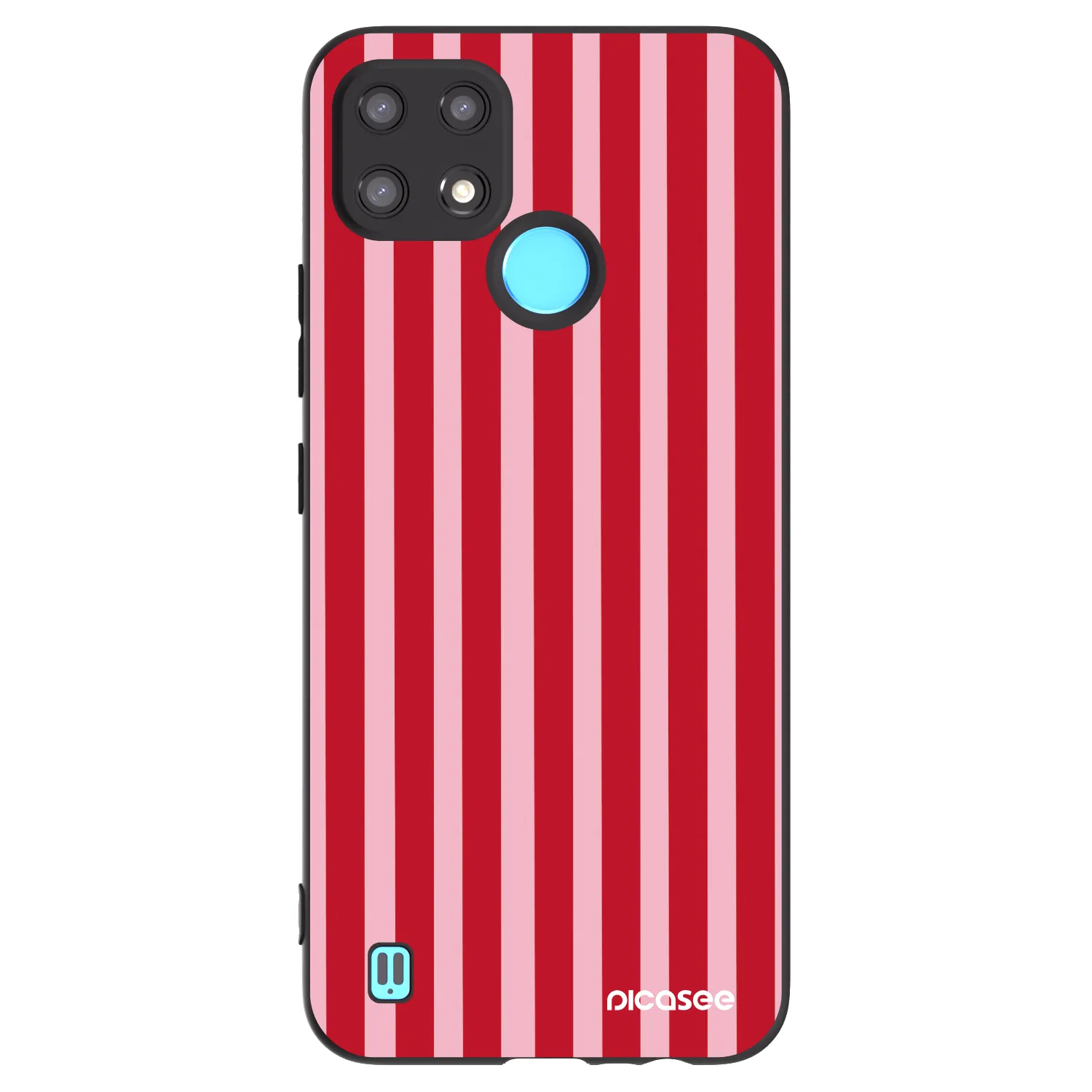 Picasee silikonový černý obal pro Realme C21 - Lines red
