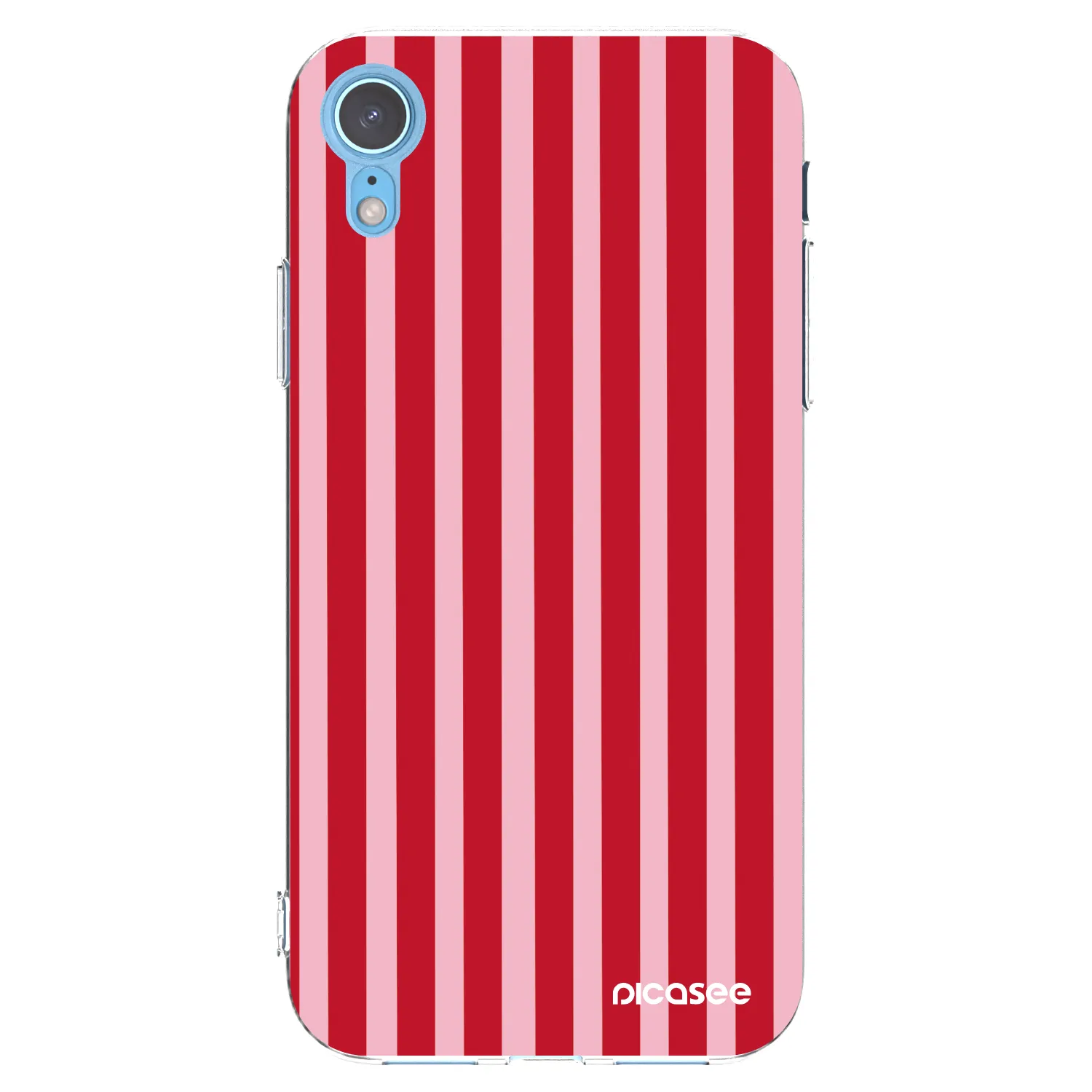 Picasee silikonový průhledný obal pro Apple iPhone XR - Lines red