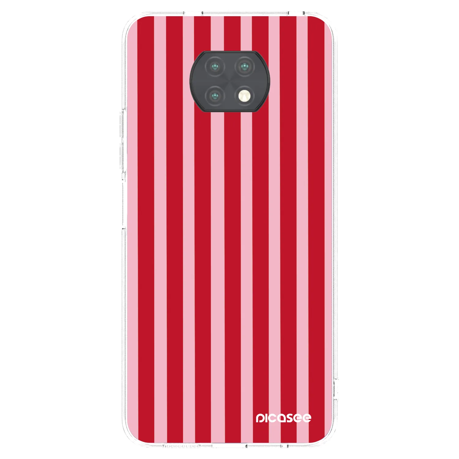 Picasee silikonový průhledný obal pro Xiaomi Redmi Note 9T - Lines red