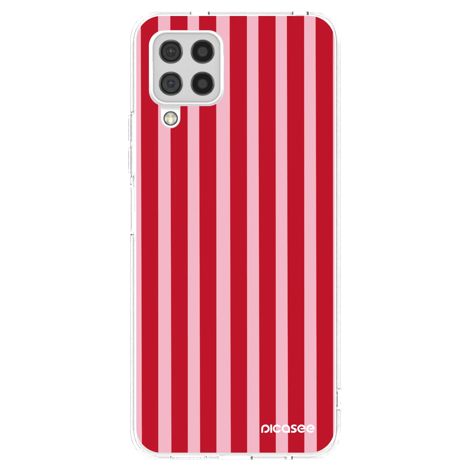 Picasee silikonový průhledný obal pro Samsung Galaxy A22 A225F 4G - Lines red