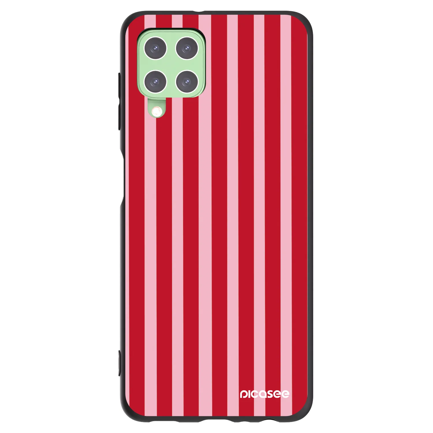 Picasee silikonový černý obal pro Samsung Galaxy A22 A225F 4G - Lines red