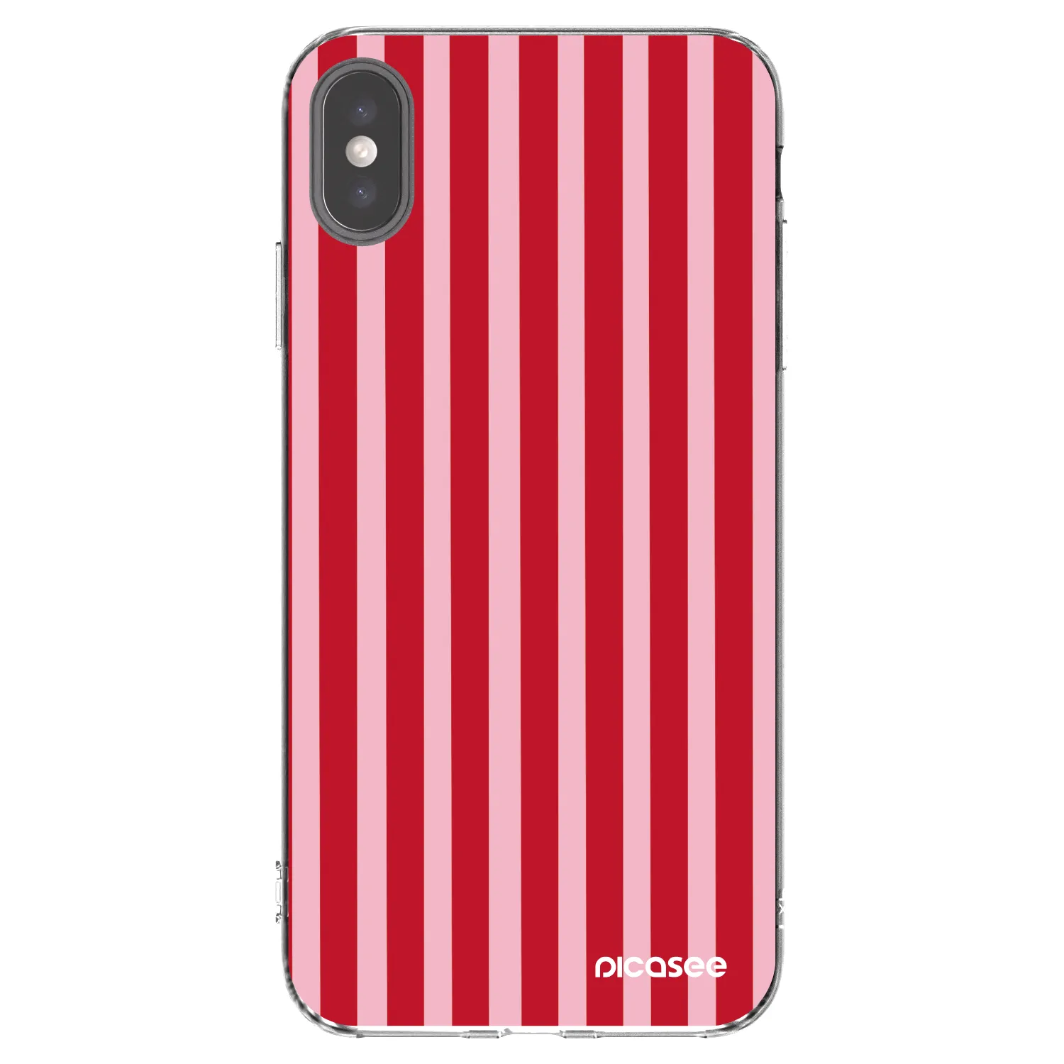 Picasee silikonový průhledný obal pro Apple iPhone XS Max - Lines red