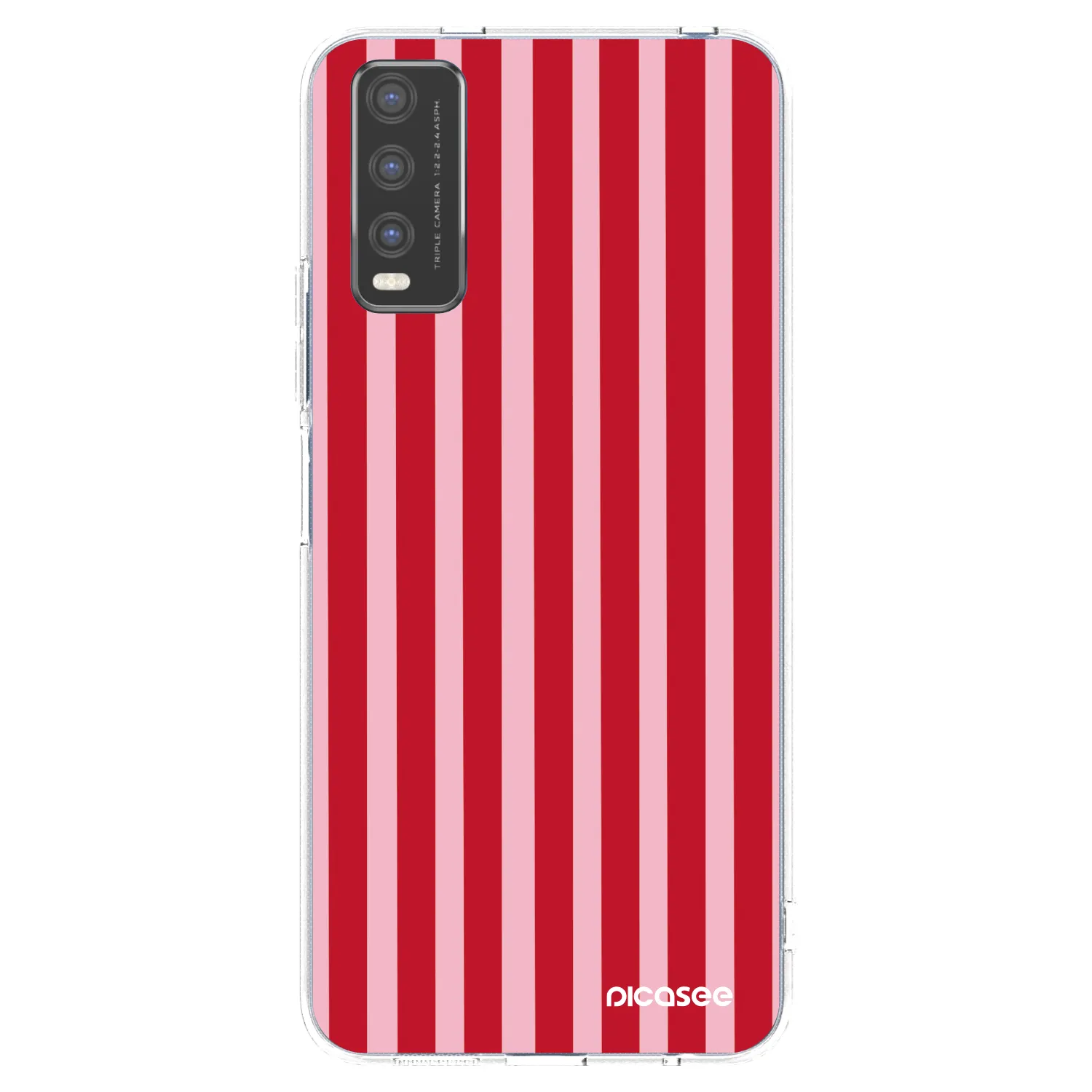 Picasee silikonový průhledný obal pro Vivo Y20s - Lines red