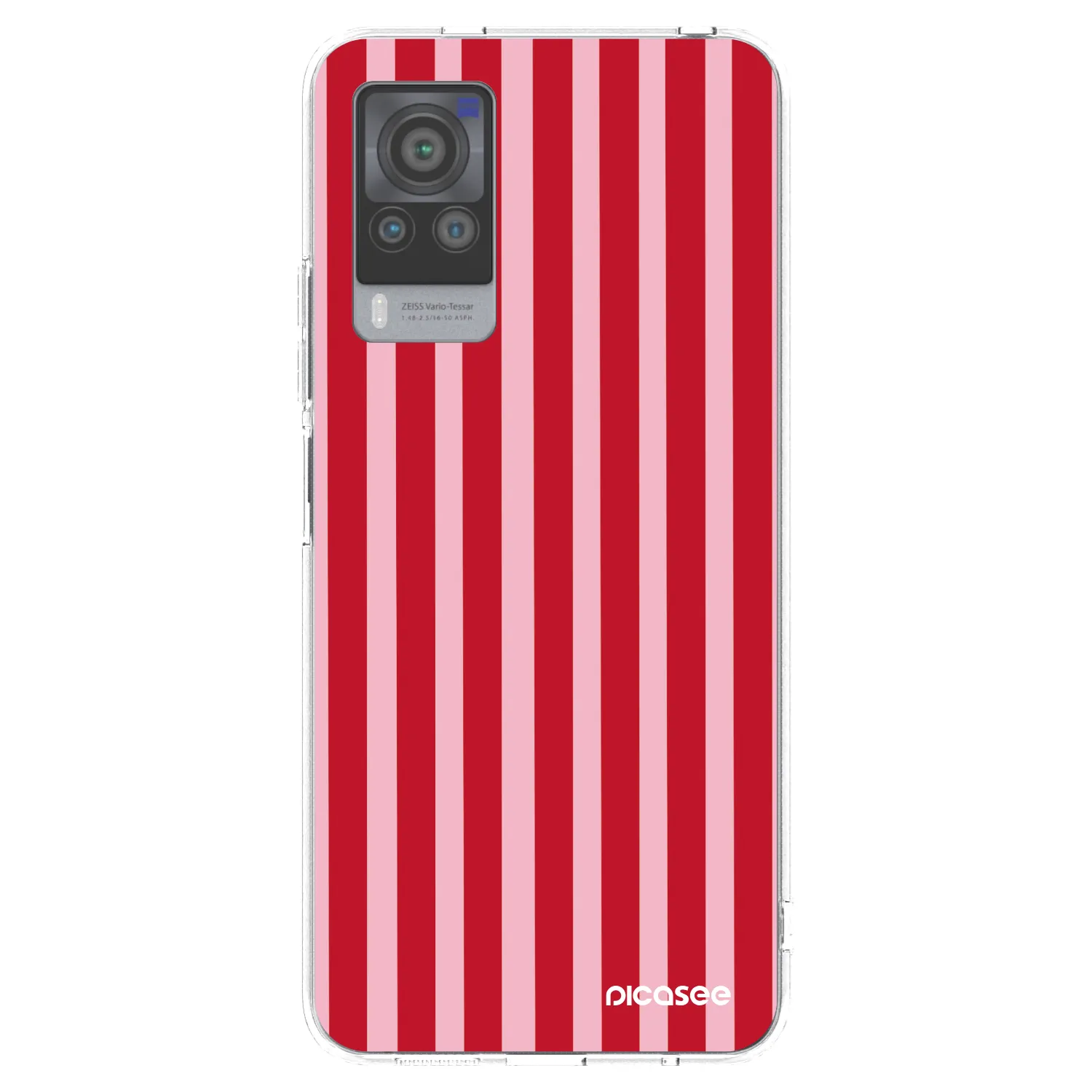 Picasee silikonový průhledný obal pro Vivo X60 Pro 5G - Lines red