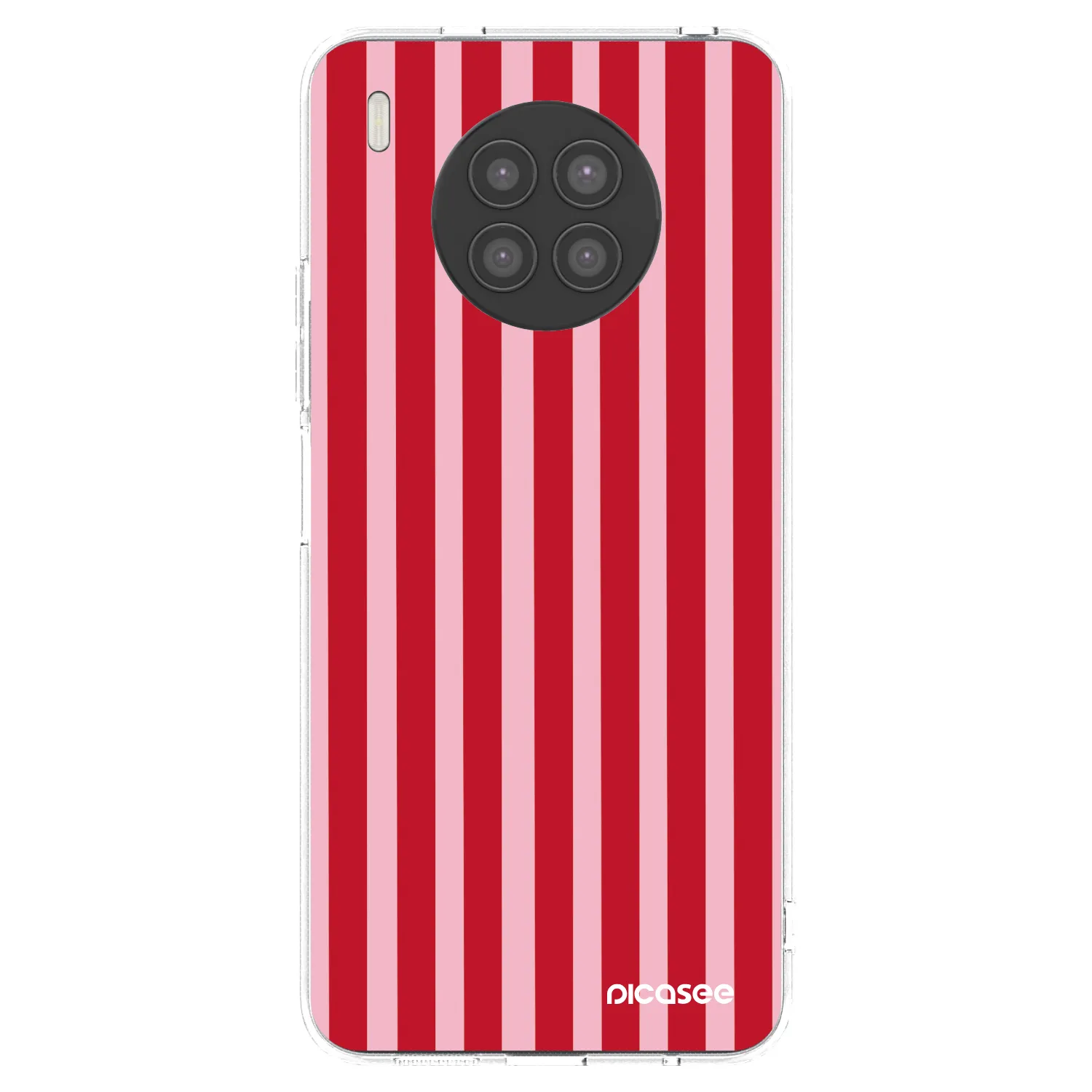 Picasee silikonový průhledný obal pro Huawei Nova 8i - Lines red