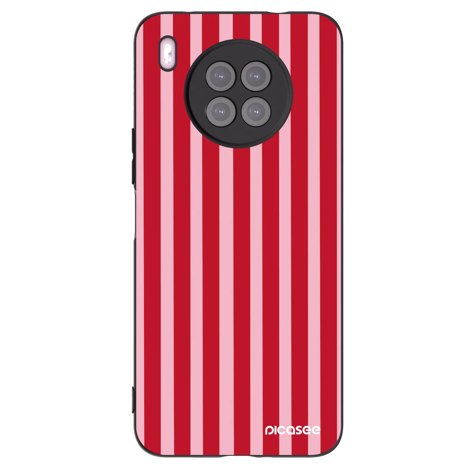 Picasee silikonový černý obal pro Huawei Nova 8i - Lines red