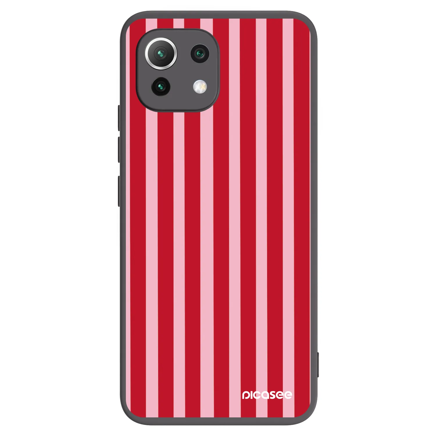 Picasee silikonový černý obal pro Xiaomi 11 Lite 5G NE - Lines red