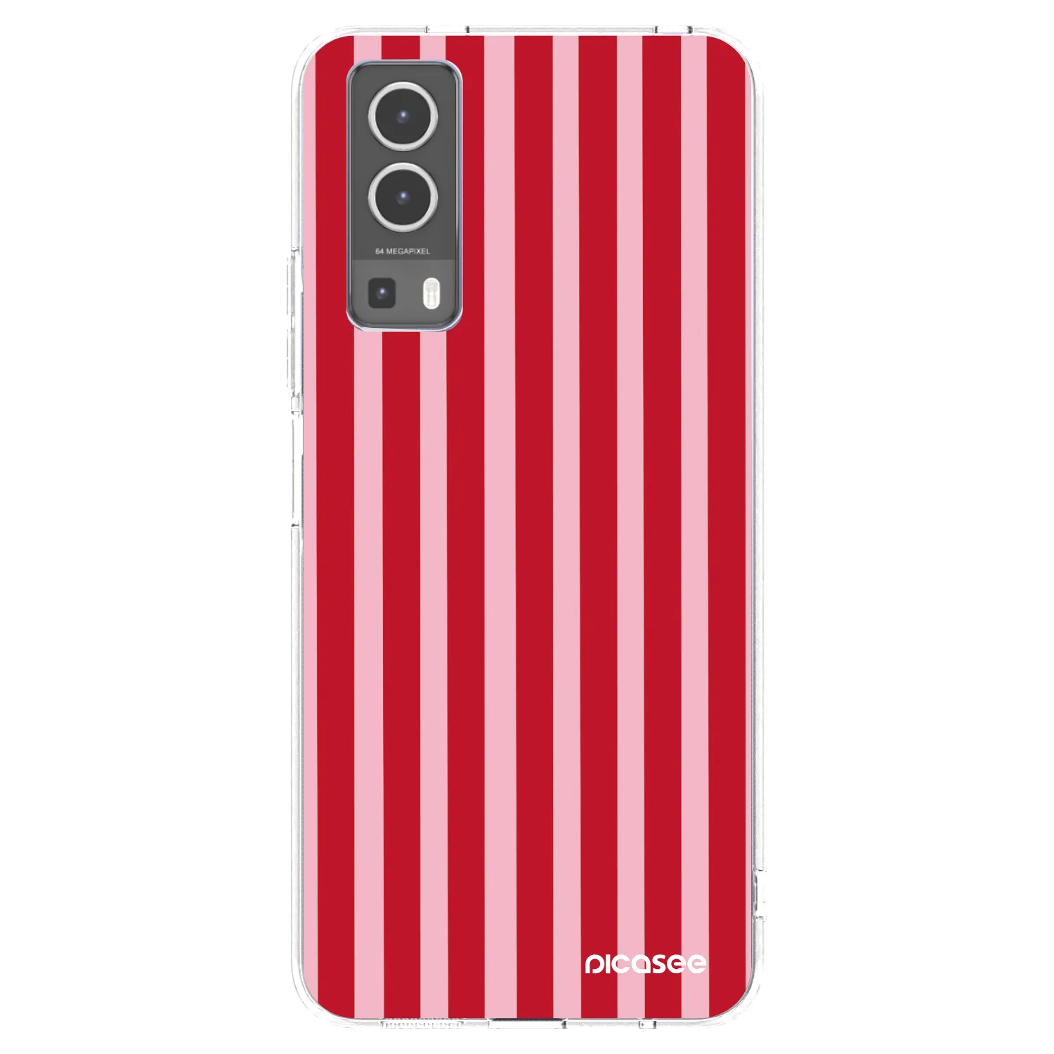 Picasee silikonový průhledný obal pro Vivo Y72 5G - Lines red