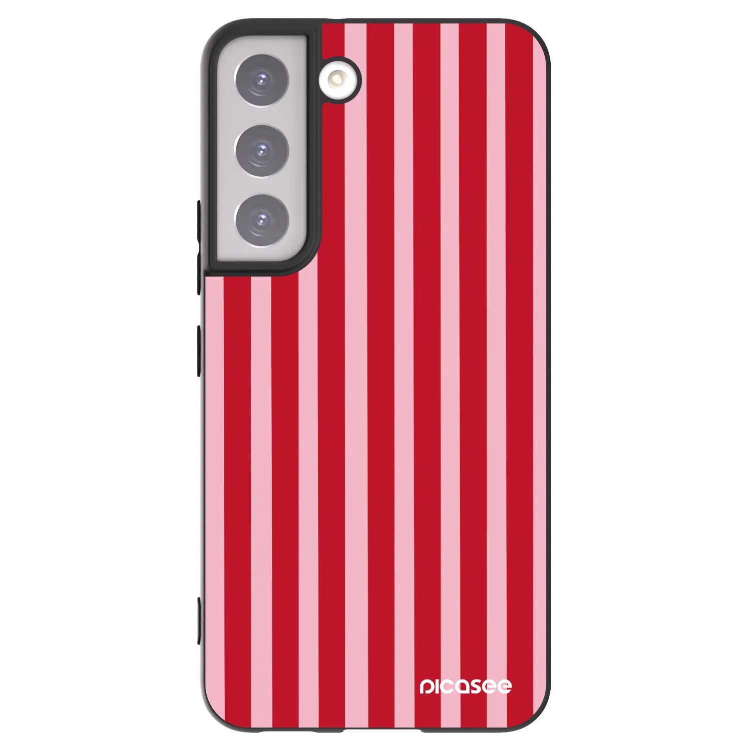 Picasee silikonový černý obal pro Samsung Galaxy S22 5G - Lines red