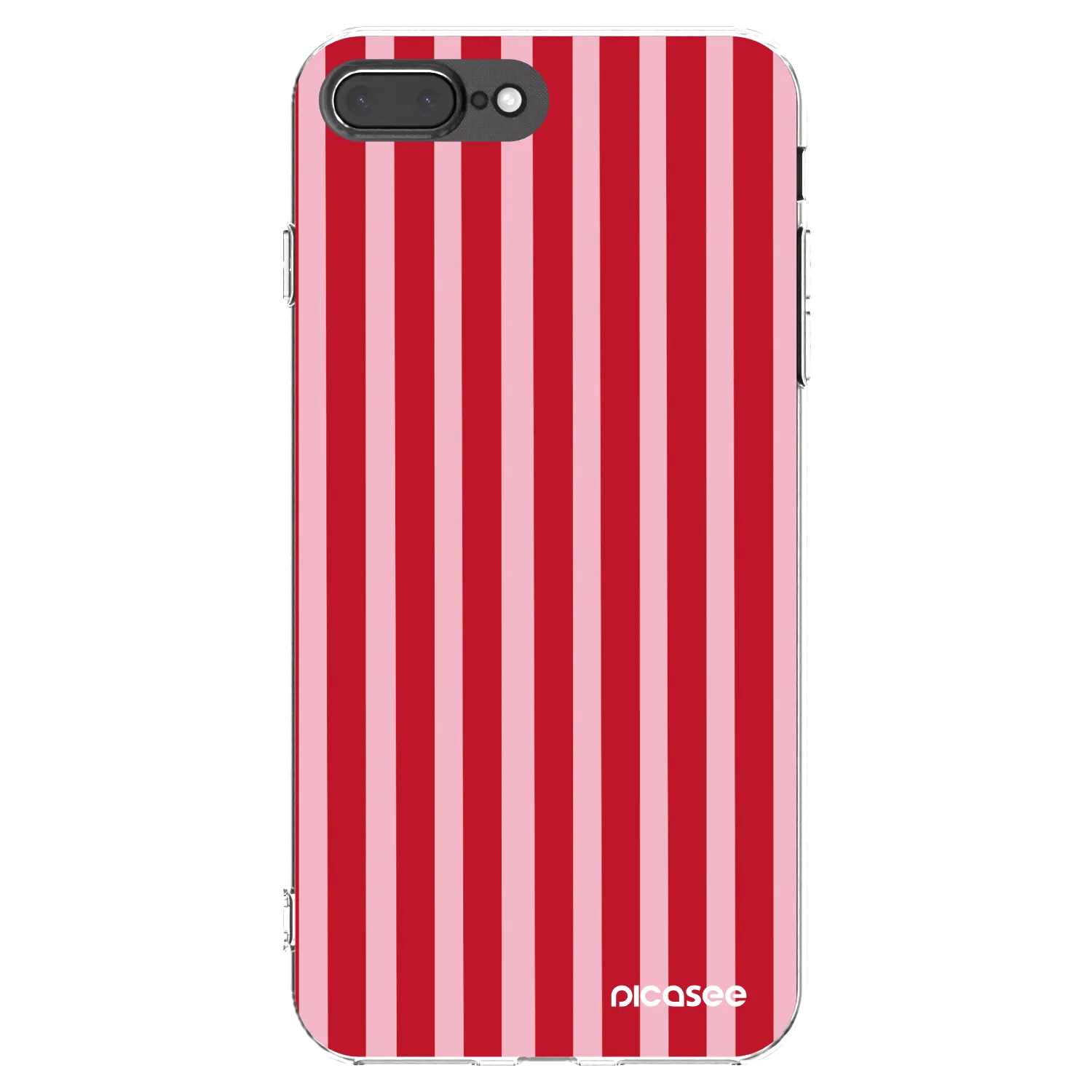 Picasee silikonový průhledný obal pro Apple iPhone 7 Plus - Lines red