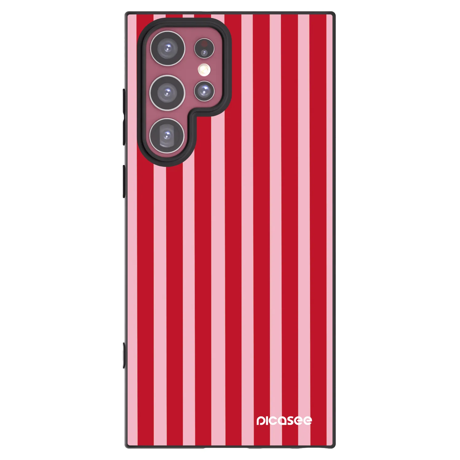 Picasee silikonový černý obal pro Samsung Galaxy S22 Ultra 5G - Lines red