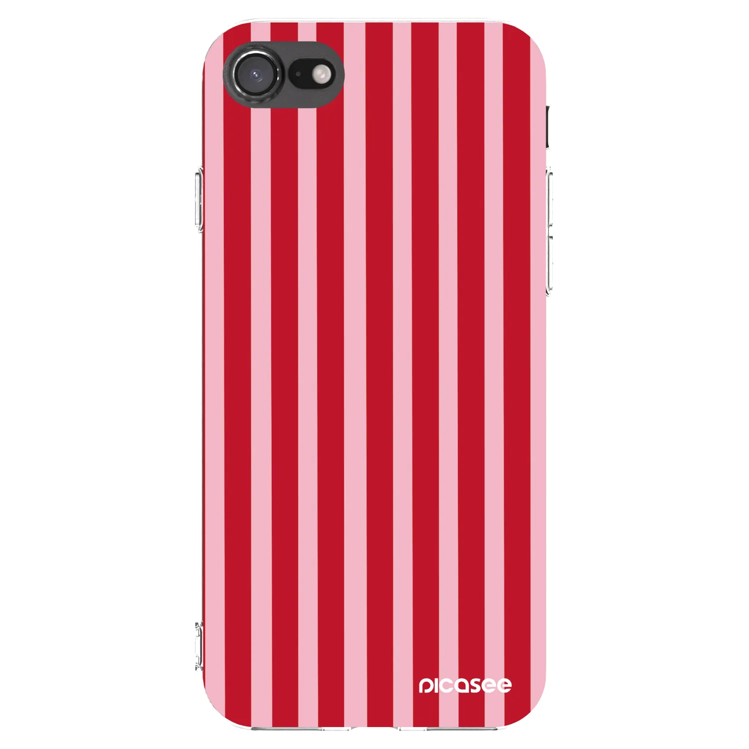 Picasee silikonový průhledný obal pro Apple iPhone SE 2022 - Lines red