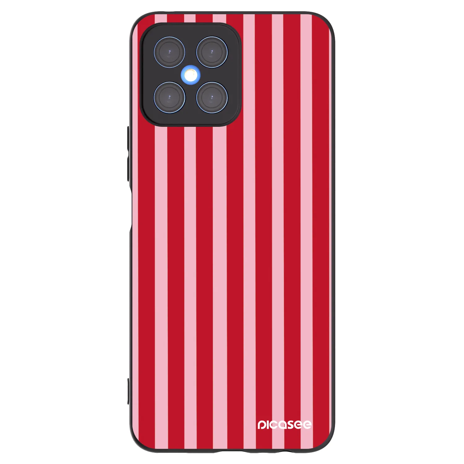 Picasee silikonový černý obal pro Honor X8 4G - Lines red