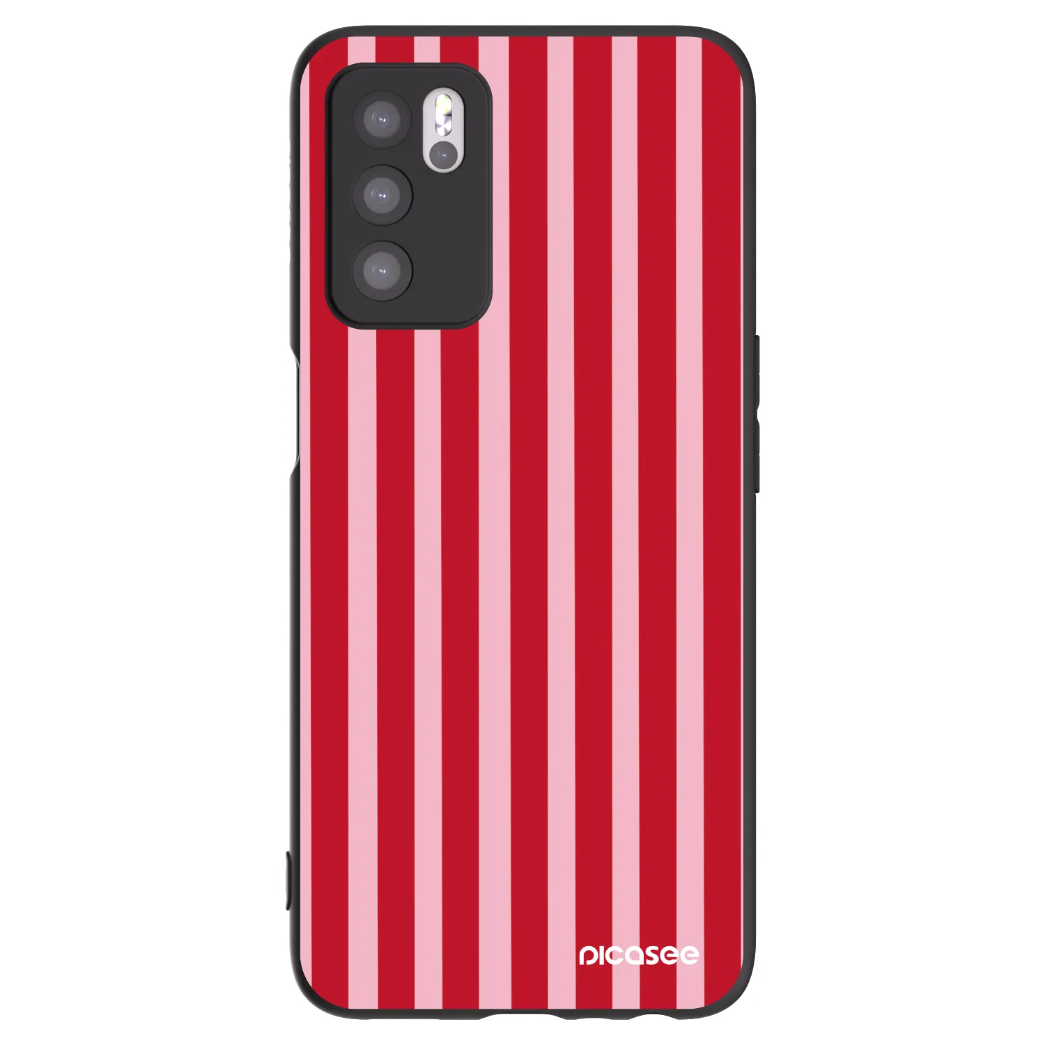 Picasee silikonový černý obal pro OPPO A16 - Lines red