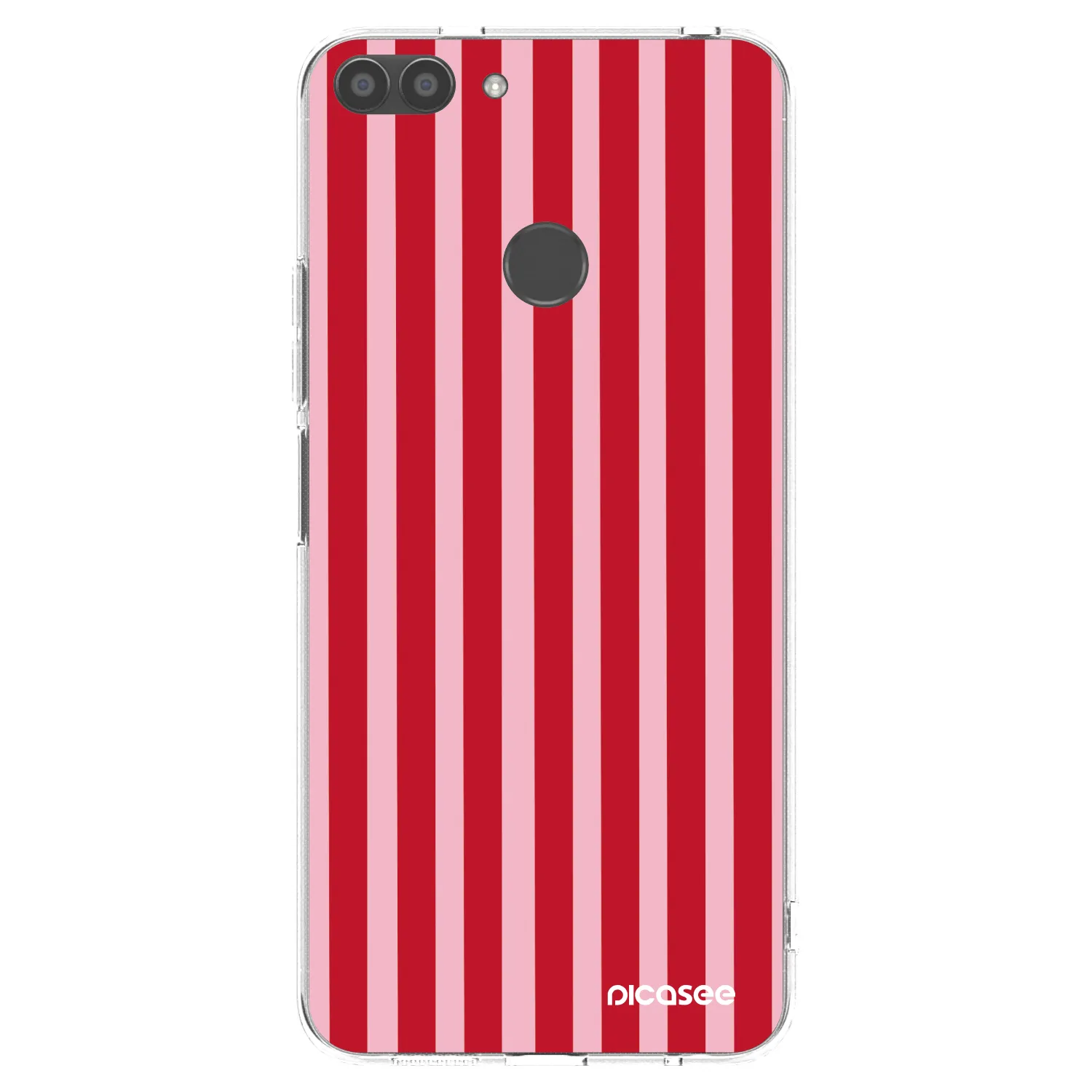 Picasee silikonový průhledný obal pro Huawei P Smart - Lines red