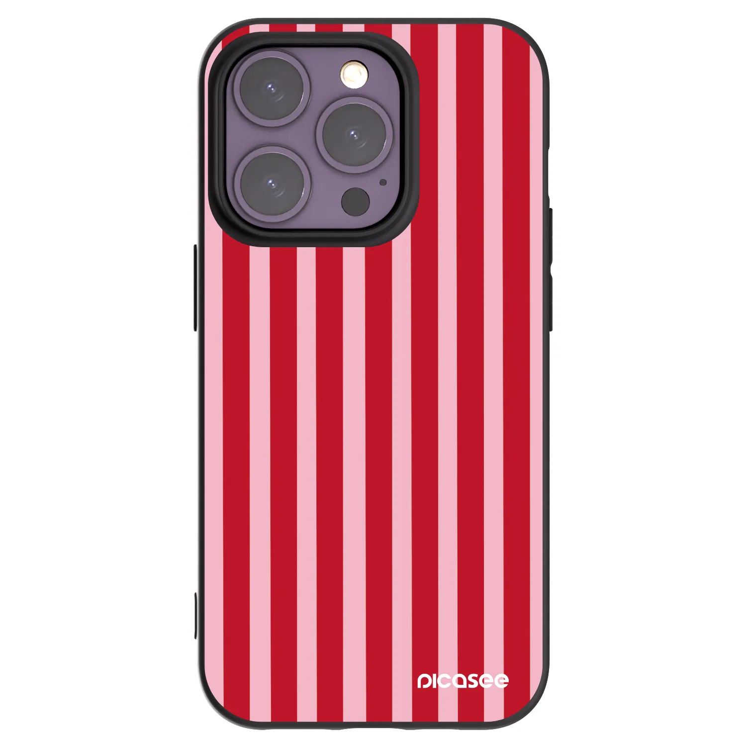 Picasee silikonový černý obal pro Apple iPhone 14 Pro - Lines red