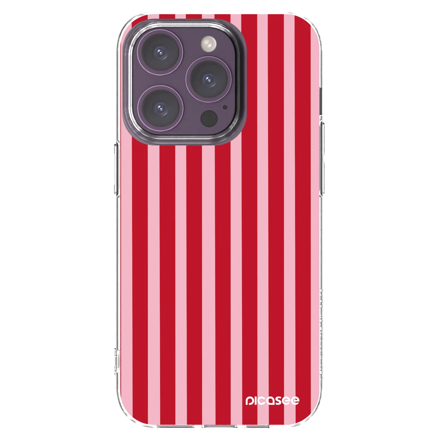 Picasee silikonový průhledný obal pro Apple iPhone 14 Pro - Lines red
