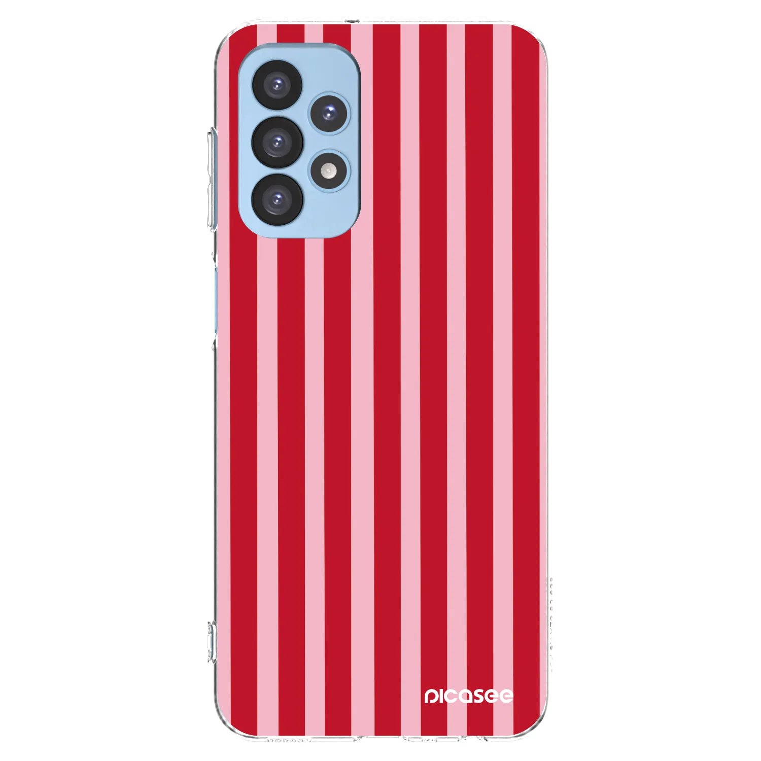 Picasee silikonový průhledný obal pro Samsung Galaxy A23 A235F 4G - Lines red