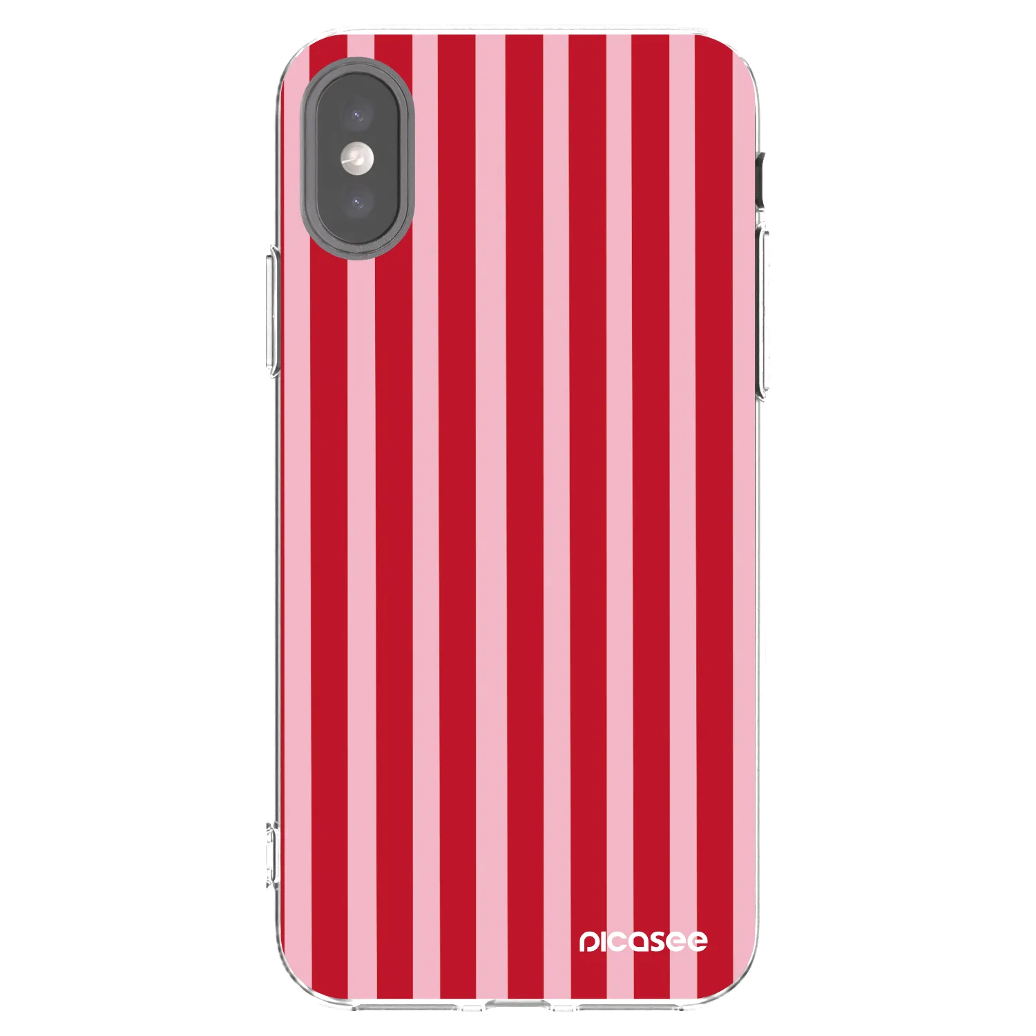 Picasee silikonový průhledný obal pro Apple iPhone X/XS - Lines red