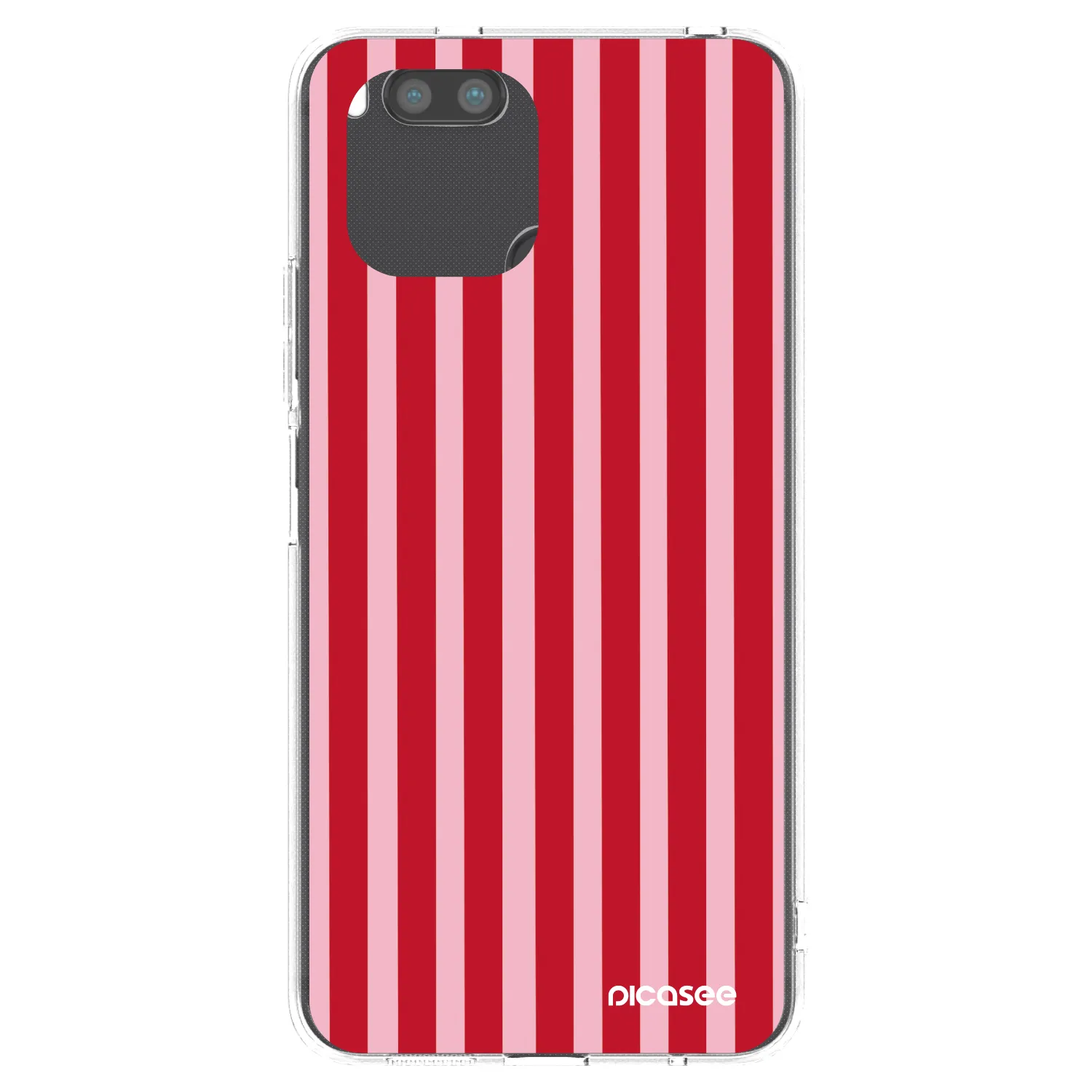 Picasee silikonový průhledný obal pro Xiaomi Redmi A1 - Lines red