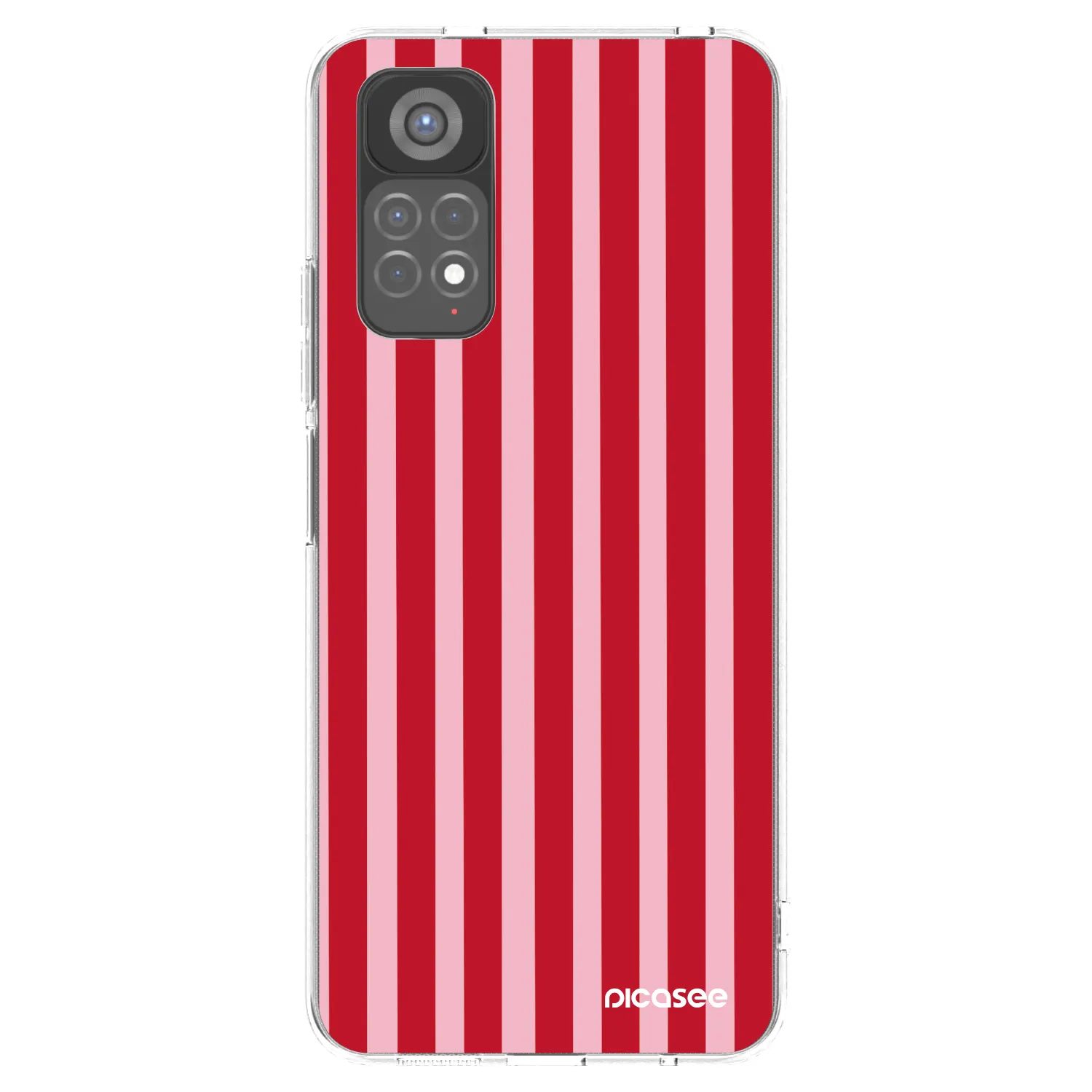 Picasee silikonový průhledný obal pro Xiaomi Redmi Note 11S 5G - Lines red