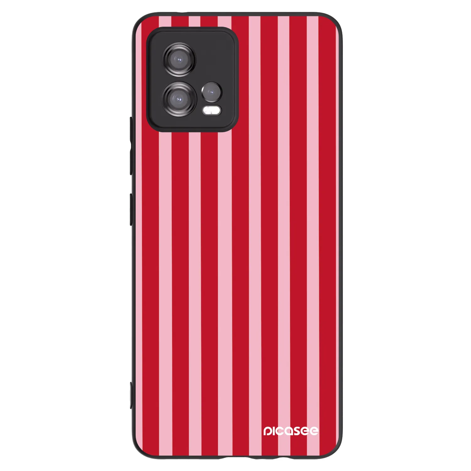Picasee silikonový černý obal pro Motorola Moto G72 - Lines red