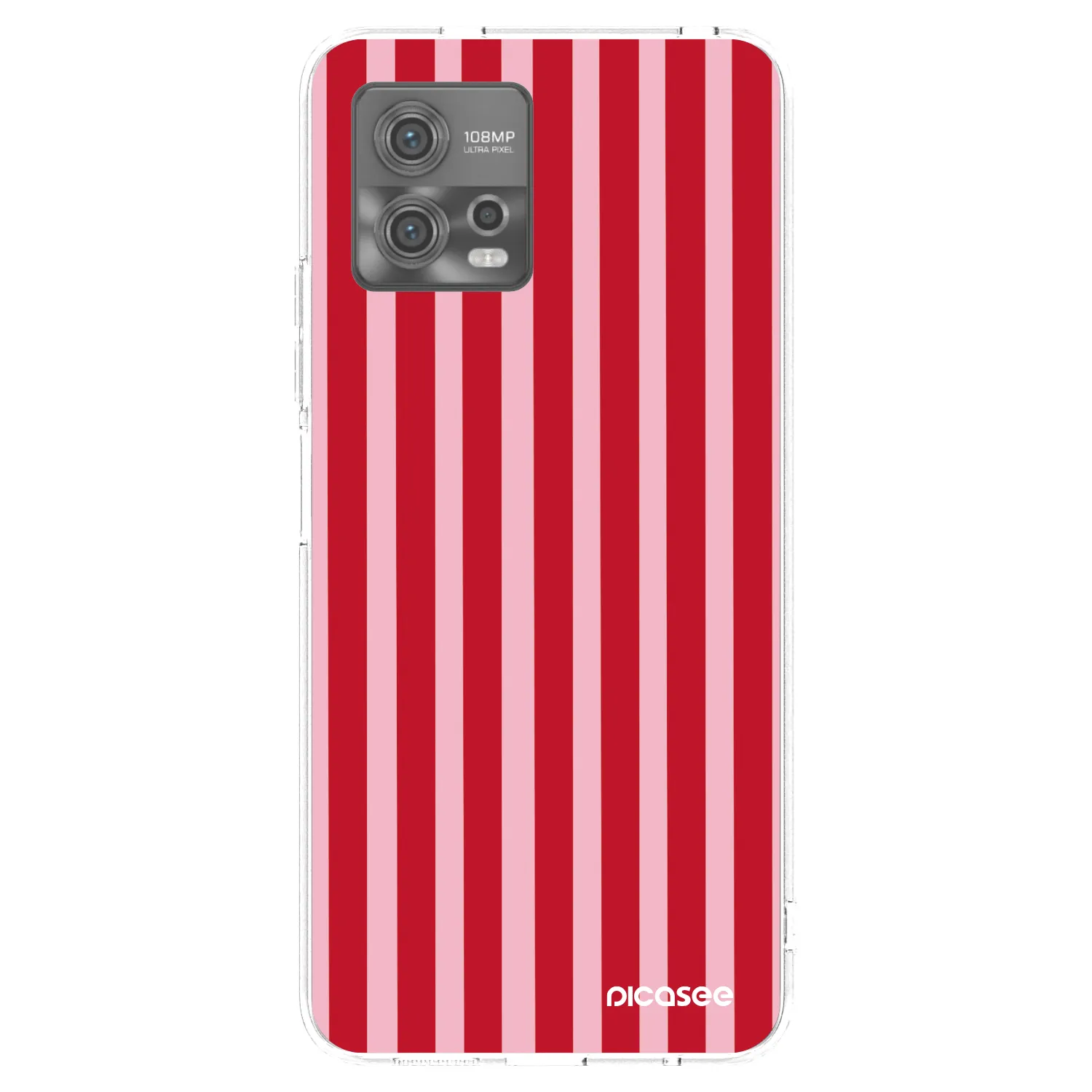 Picasee silikonový průhledný obal pro Motorola Moto G72 - Lines red