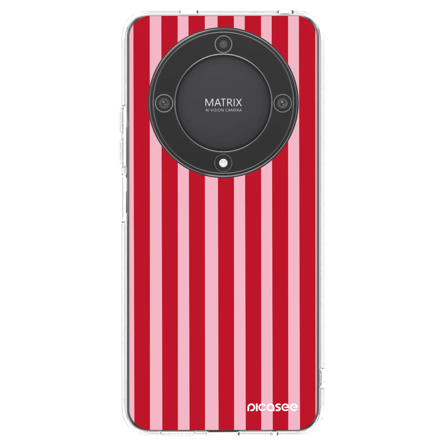 Picasee silikonový průhledný obal pro Honor Magic5 Lite 5G - Lines red