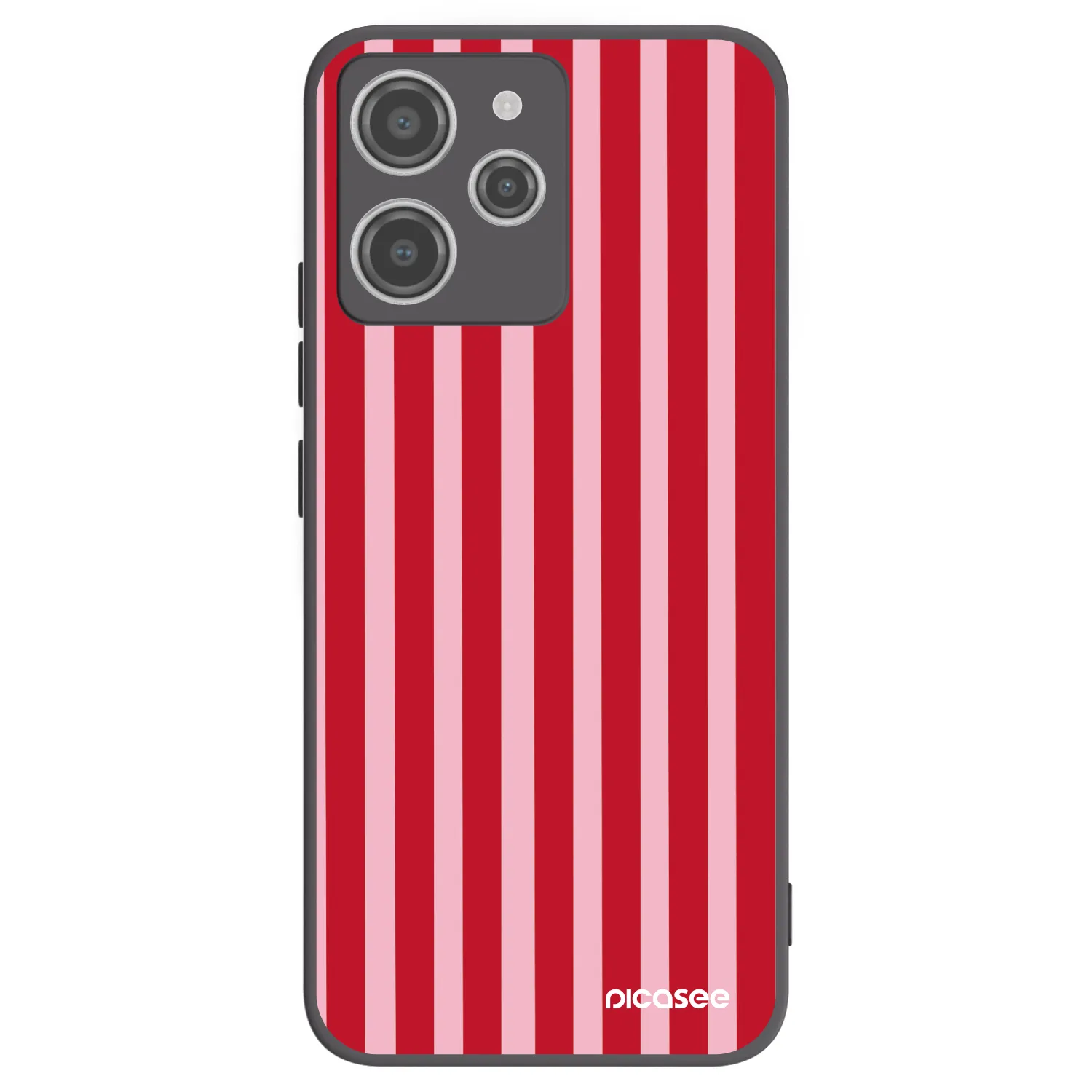 Picasee silikonový černý obal pro Xiaomi Redmi 12 4G - Lines red