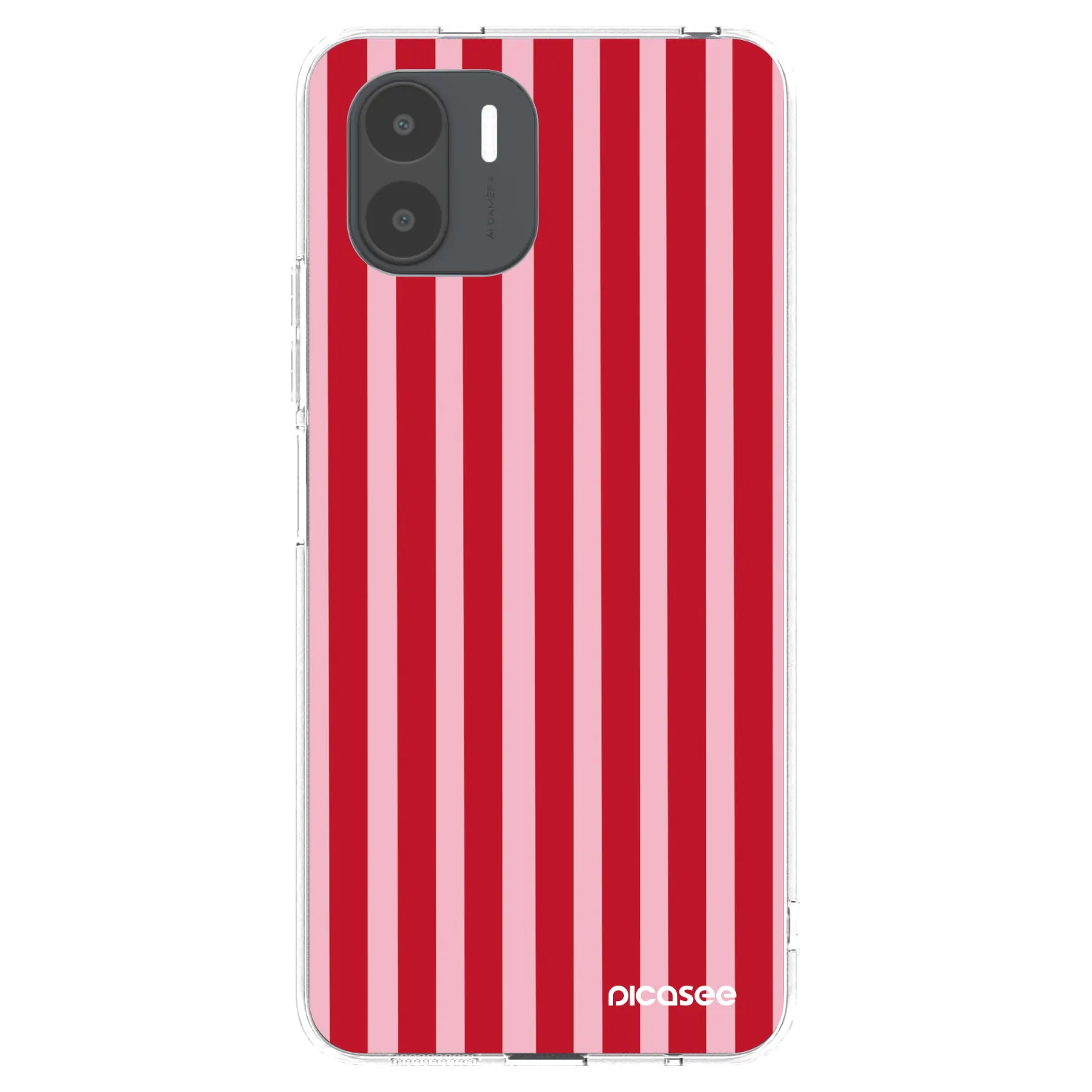 Picasee silikonový průhledný obal pro Xiaomi Redmi A2 - Lines red
